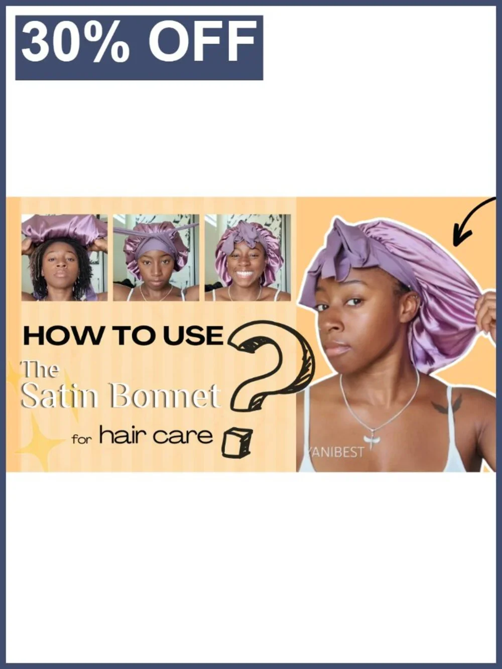 Adjustable Silk Bonnet for Sleeping Women Double Layer Satin Hair Wrap